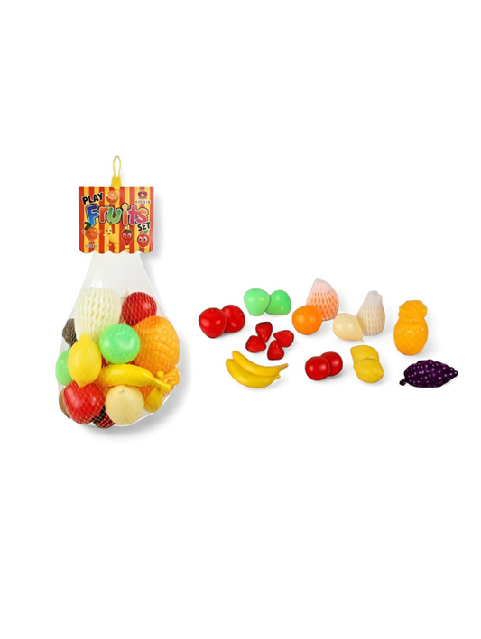Play Fruit Set for Kids – Colorful Toy Food Set with Mesh Storage Bag TV3397.