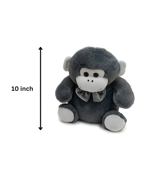 Plush Brown Grey Soft Toy with Bow Tie 10-Inch – Premium Stuffed Animal Gift for Kids ST16765