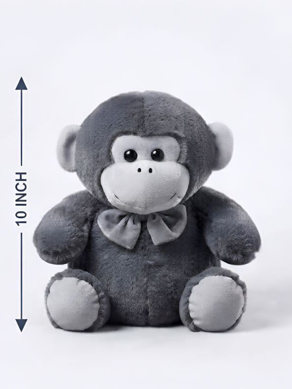Plush Brown Grey Soft Toy with Bow Tie 10-Inch – Premium Stuffed Animal Gift for Kids ST16765