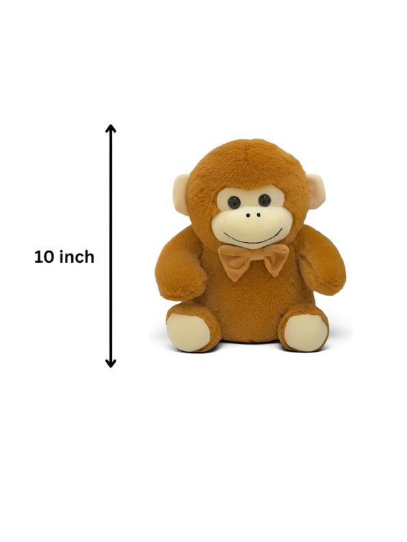 Plush Brown Monkey Soft Toy with Bow Tie 10-Inch – Premium Stuffed Animal Gift for Kids ST16765