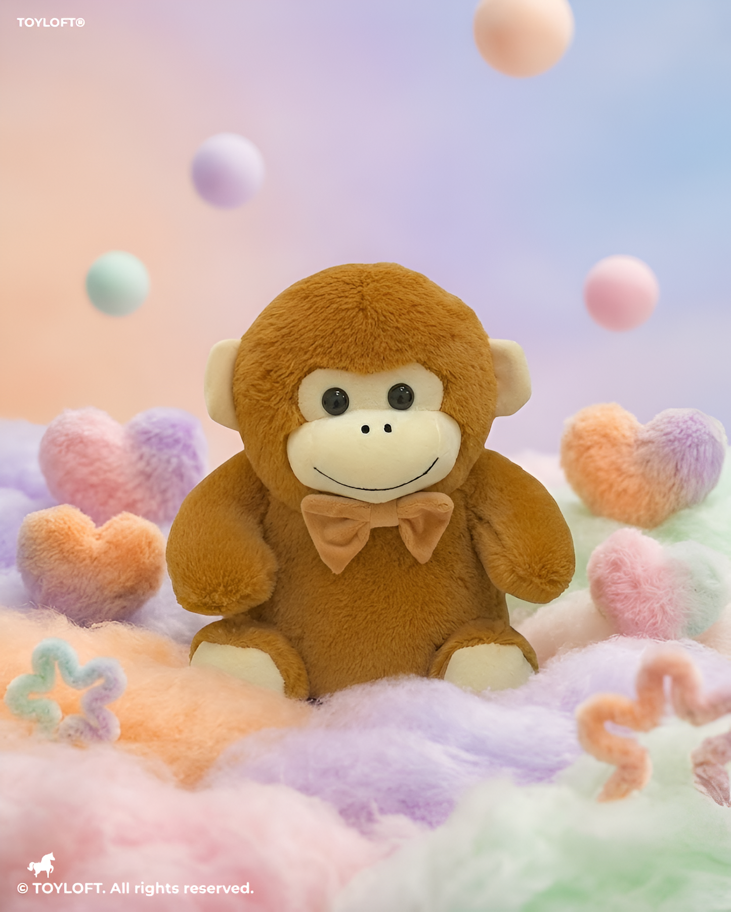 Plush Brown Monkey Soft Toy with Bow Tie 10-Inch – Premium Stuffed Animal Gift for Kids ST16765