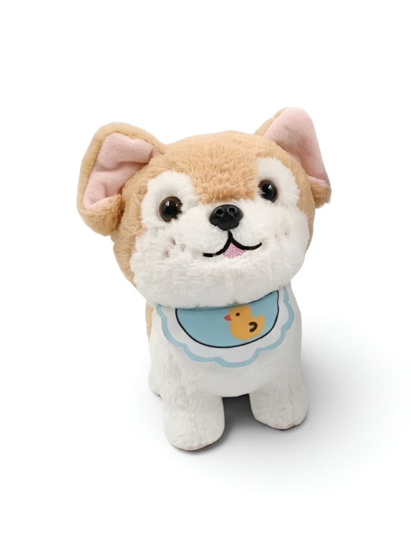 Plush Puppy Dog Stuffed Animal 10-Inch – Soft Toy with Cute Blue Duck Bib ST14456