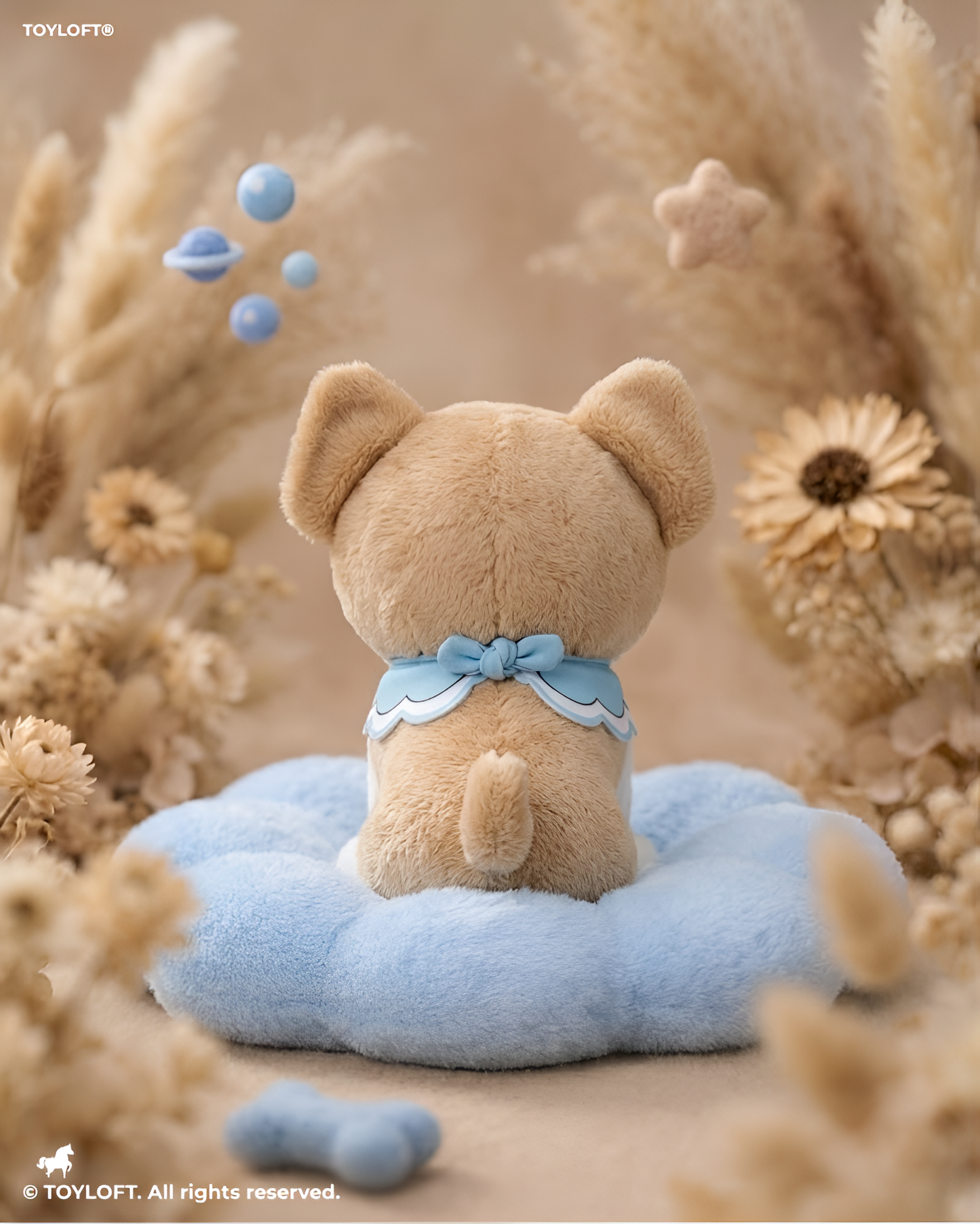 Plush Puppy Dog Stuffed Animal 10-Inch – Soft Toy with Cute Blue Duck Bib ST14456