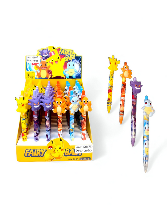 Pokémon Pen 36-Piece Set | Cute Anime Cartoon Pens with Pikachu, Squirtle & Gengar Figures | Kids School Supplies Gift NOVHBC-1881252.