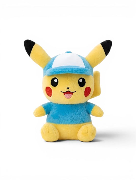 Pokémon Pikachu Plushie Soft Toy – 7-Inch Wearing Blue Hat & Shirt Costume ST11918