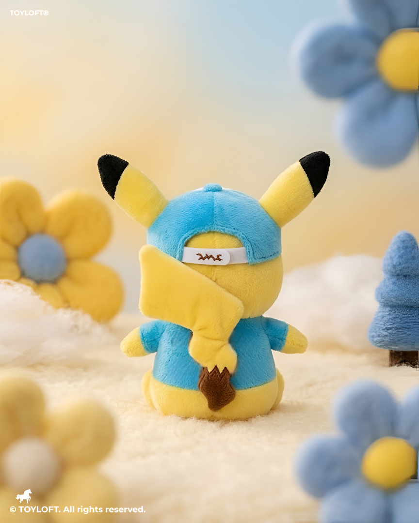 Pokémon Pikachu Plushie Soft Toy – 7-Inch Wearing Blue Hat & Shirt Costume ST11918