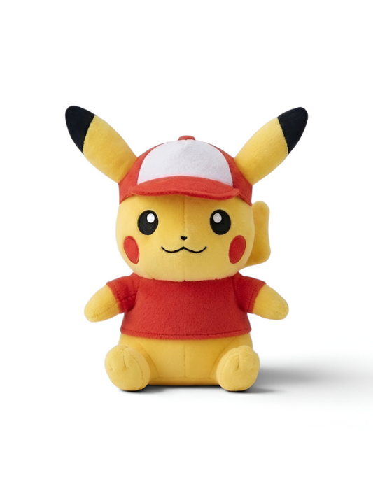Pokémon Pikachu Plushie Soft Toy – 7-Inch Wearing Red Hat & Shirt Costume ST11918