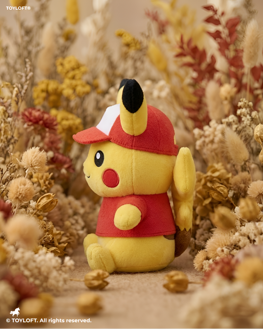 Pokémon Pikachu Plushie Soft Toy – 7-Inch Wearing Red Hat & Shirt Costume ST11918
