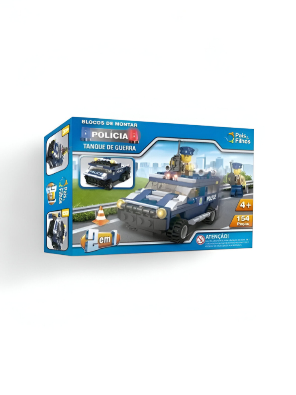 Police Car Tank Toy – 157 Piece Building Block Set for Children, Fun Construction & Imaginative Play TV5003.