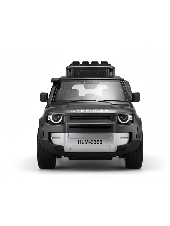 Diecast Land Rover Defender Toy Car - Black Police & Off-Road SUV Model with Roof Rack, Sound & Light Effects for Kids and Collectors NX15387