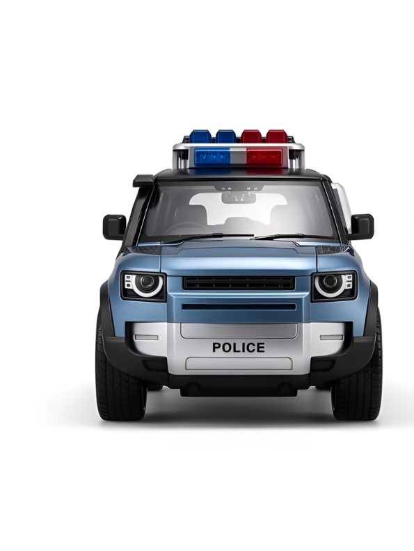 Diecast Land Rover Defender Toy Car - Police & Off-Road SUV Model with Roof Rack, Sound & Light Effects for Kids and Collectors NX15387