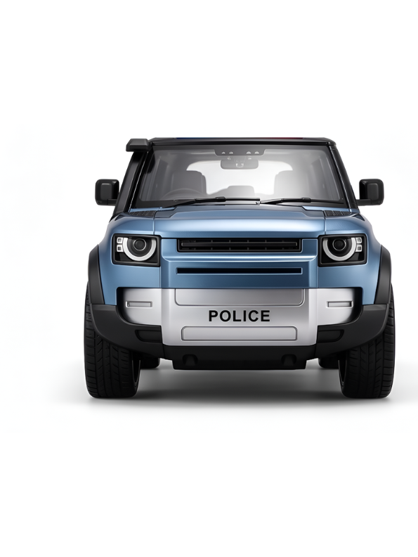 Diecast Land Rover Defender Toy Car - Police & Off-Road SUV Model with Roof Rack, Sound & Light Effects for Kids and Collectors NX15387