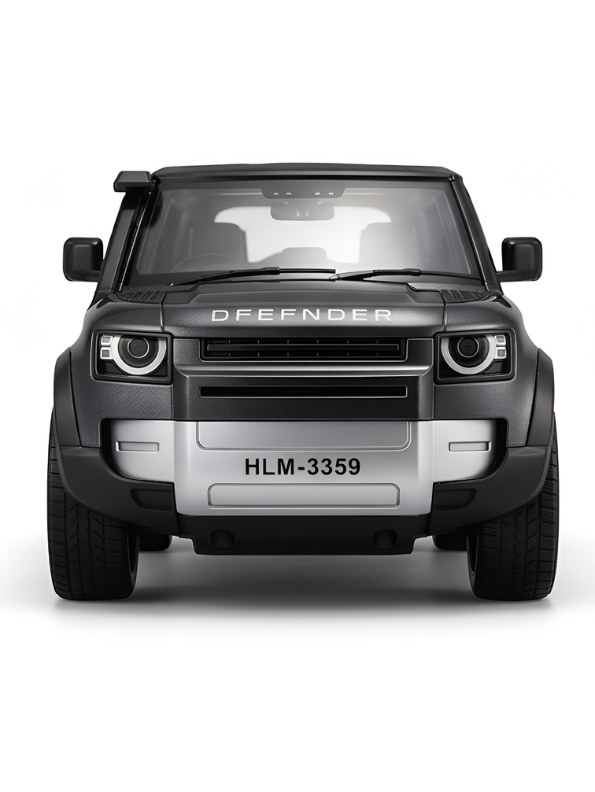 Diecast Land Rover Defender Toy Car - Black Police & Off-Road SUV Model with Roof Rack, Sound & Light Effects for Kids and Collectors NX15387