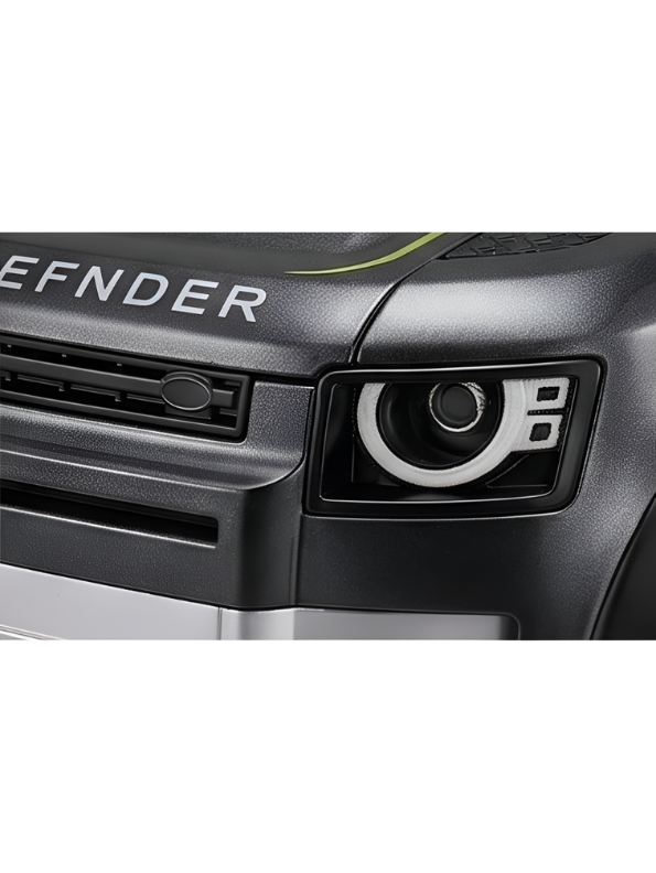 Diecast Land Rover Defender Toy Car - Black Police & Off-Road SUV Model with Roof Rack, Sound & Light Effects for Kids and Collectors NX15387