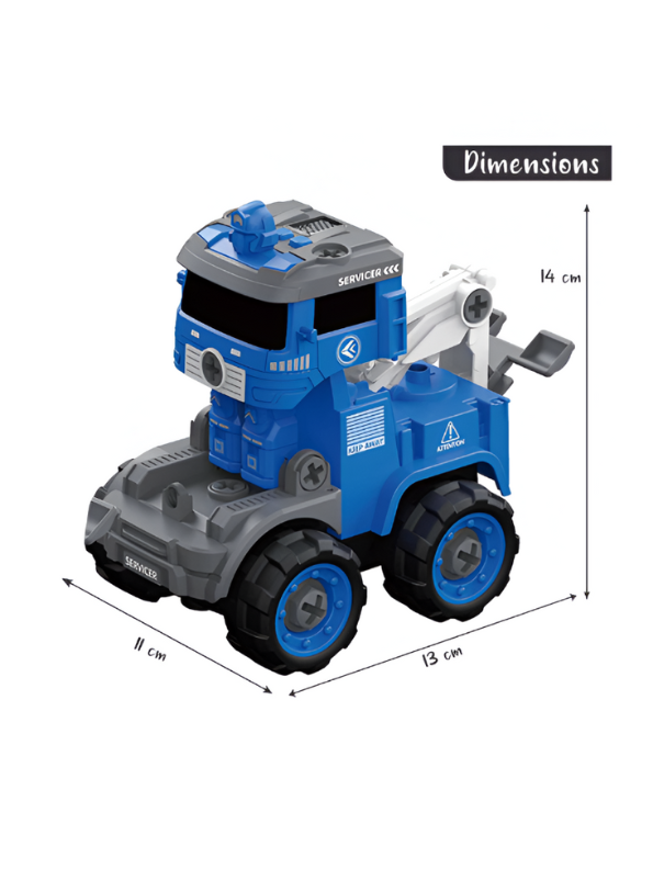 Police Engineering Truck Educational Toy - 33 Pcs DIY STEM Educational Vehicle with Light & Music for Kids NX15613.