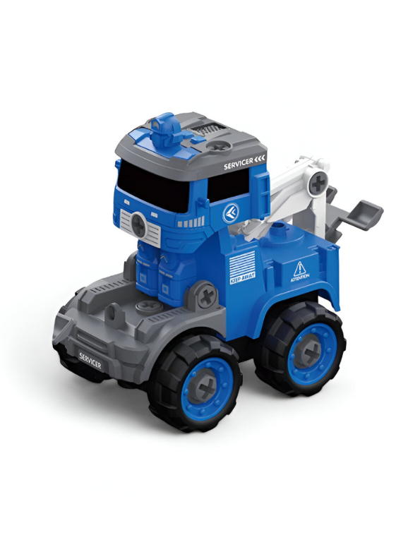 Police Engineering Truck Educational Toy - 33 Pcs DIY STEM Educational Vehicle with Light & Music for Kids NX15613.