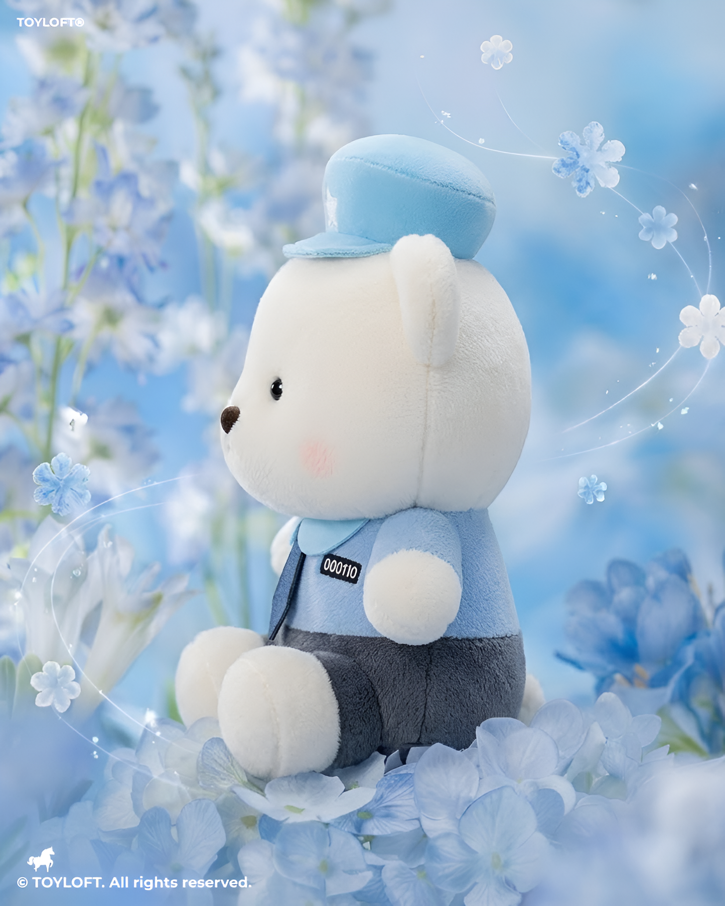Police Officer Teddy Bear Plush Toy 8 Inch Blue ST16794.