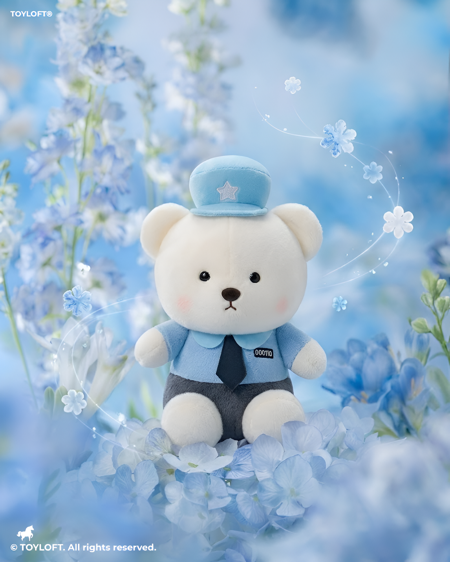 Police Officer Teddy Bear Plush Toy 8 Inch Blue ST16794.