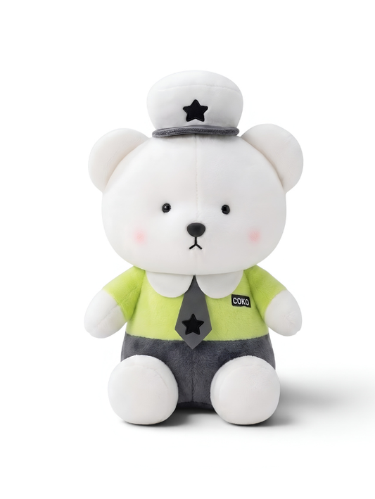 Police Officer Teddy Bear Plush Toy 8 Inch Green ST16794.