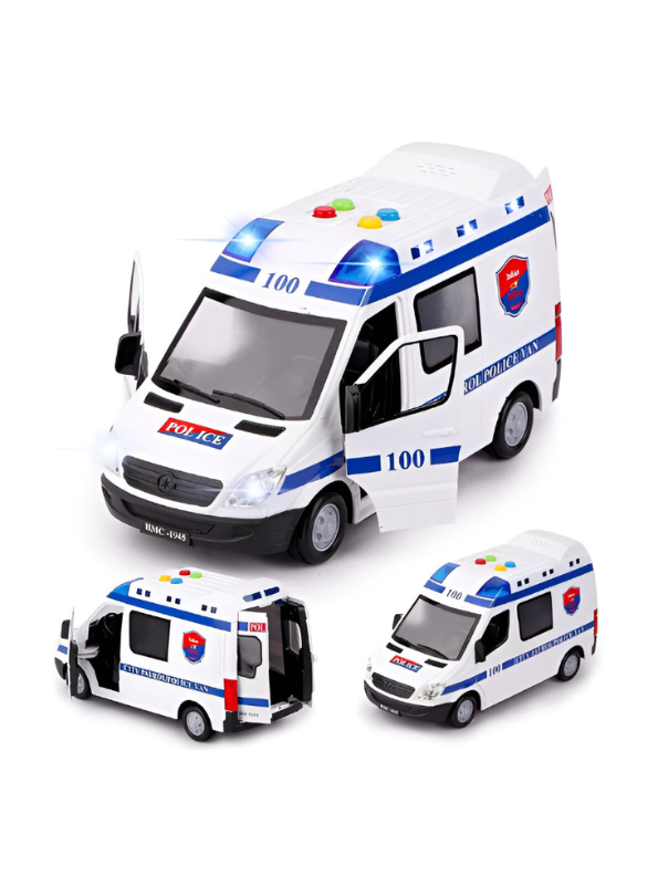 Police Service Van 100 Toy – Kids Police Van Toy Vehicle for Pretend Play LMI12714.