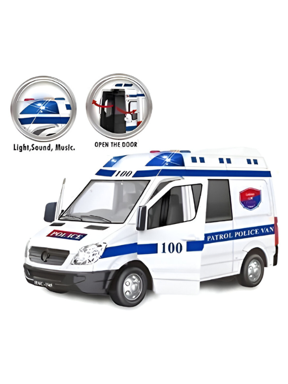 Police Service Van 100 Toy – Kids Police Van Toy Vehicle for Pretend Play LMI12714.