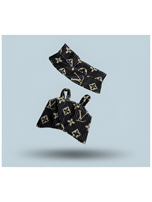 Pop Mart Labubu Doll in Luxe Monogram Outfit | Designer Style Plush Art Toy | Collectible Fashion Figure with Overalls & Hat.