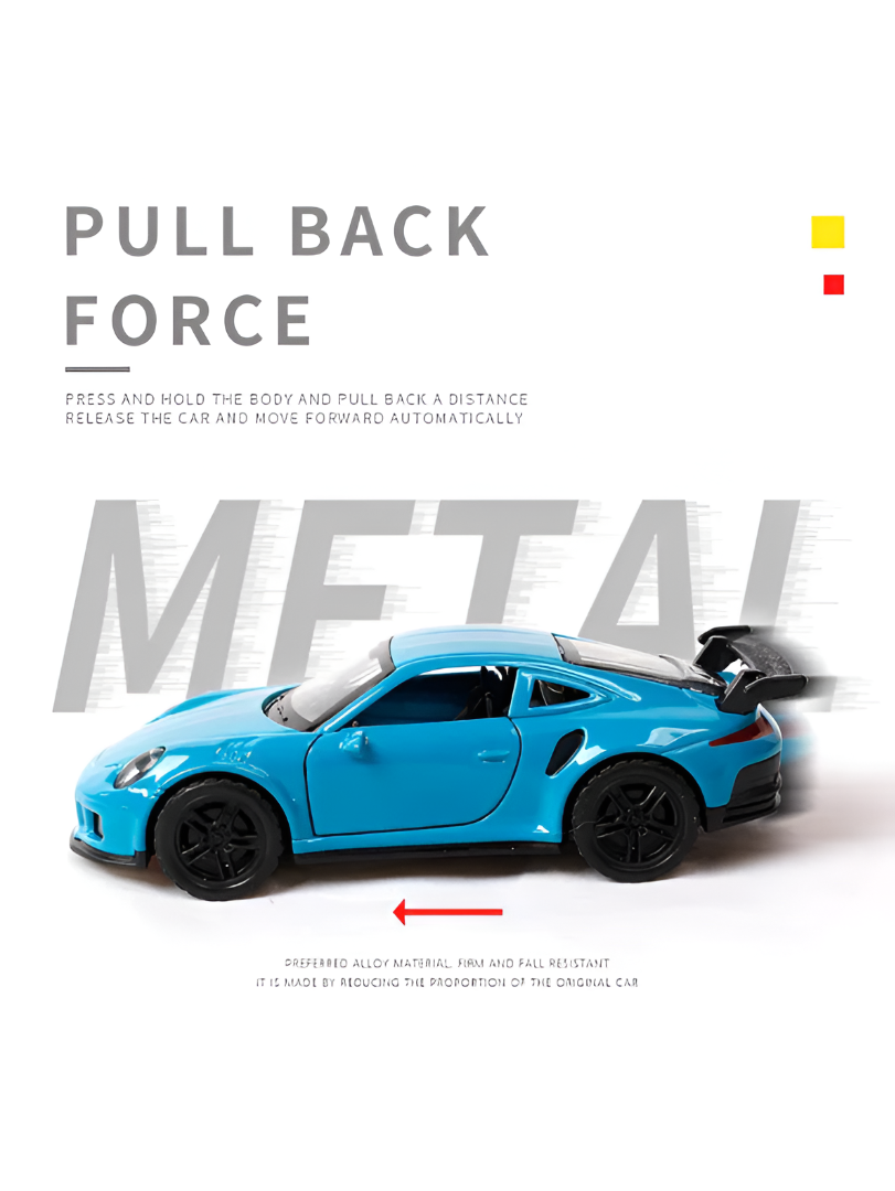 Porsche 911 GT3 RS 1:36 Scale Diecast Car Blue LMI13617.