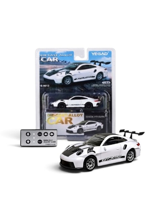 Porsche 911 GT3 RS Mini 1:64 Alloy RC Drifting Car White (2.4GHz) MD589