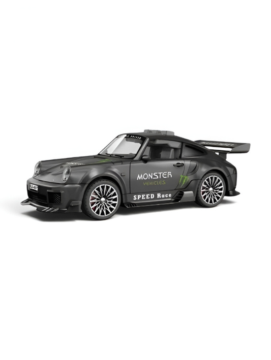 Porsche 911 Sports Model Car with Realistic Spray Smoke Black TV6654.