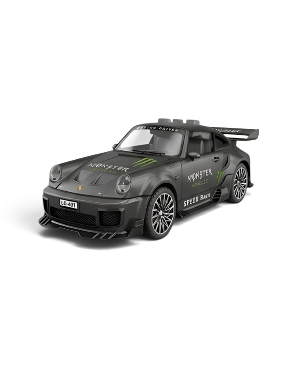 Porsche 911 Sports Model Car with Realistic Spray Smoke Black TV6654.