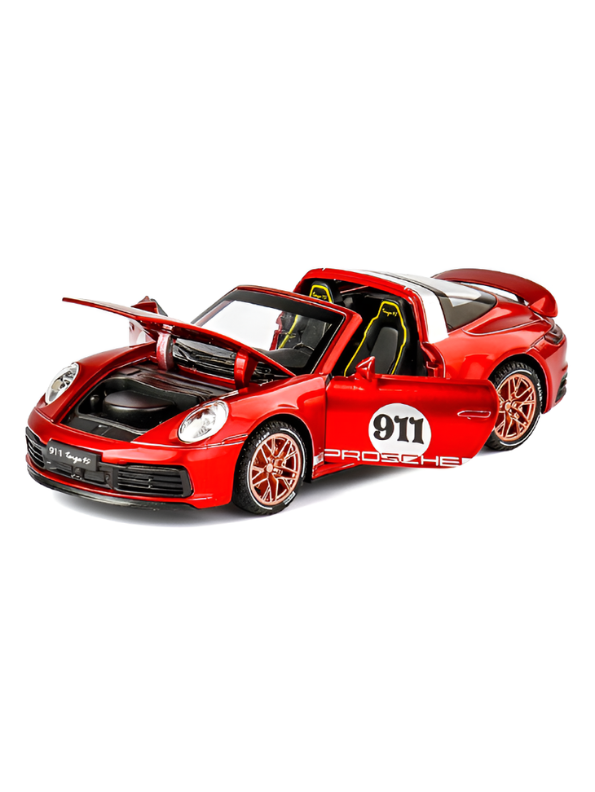 Porsche 911 Targa 4S 1:32 Scale Alloy Diecast Car Model Toy – Metal Collectible Vehicle LMI16116 - Free Car Inside.