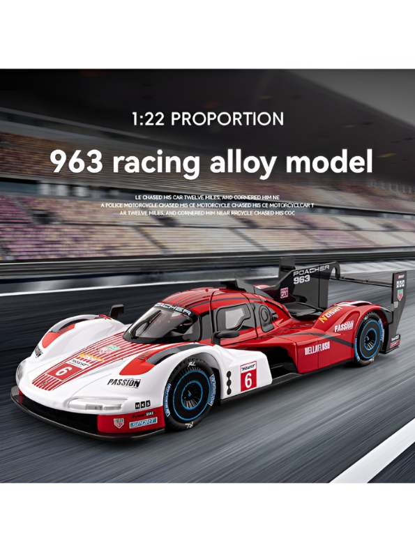 Porsche 963 LMDh Hypercar Diecast Model Car 1:22 Scale MD609.