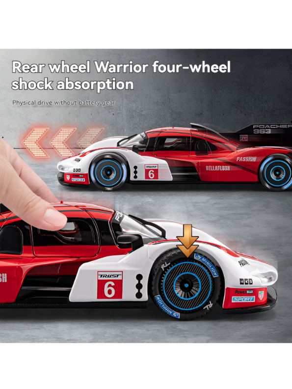 Porsche 963 LMDh Hypercar Diecast Model Car 1:22 Scale MD609.
