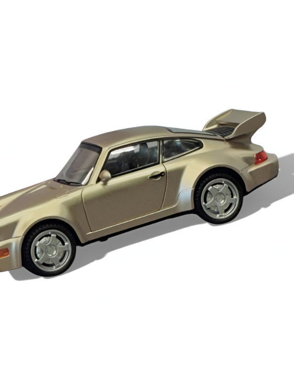 Porsche Corrira RS Diecast Car Toy – Collectible Sports Car Replica Gold Metallic - Free Car Inside.