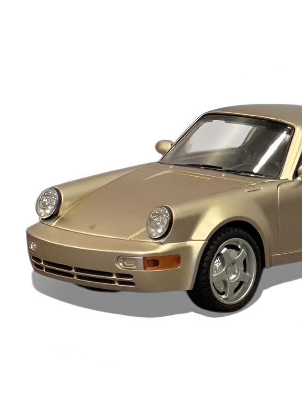 Porsche Corrira RS Diecast Car Toy – Collectible Sports Car Replica Gold Metallic - Free Car Inside.