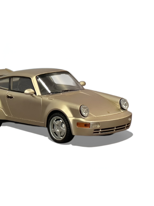 Porsche Corrira RS Diecast Car Toy – Collectible Sports Car Replica Gold Metallic - Free Car Inside.