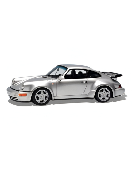 Porsche Corrira RS Diecast Car Toy – Turquoise Alloy Model, Collectible Sports Car Replica Zermatt Silver Metallic.