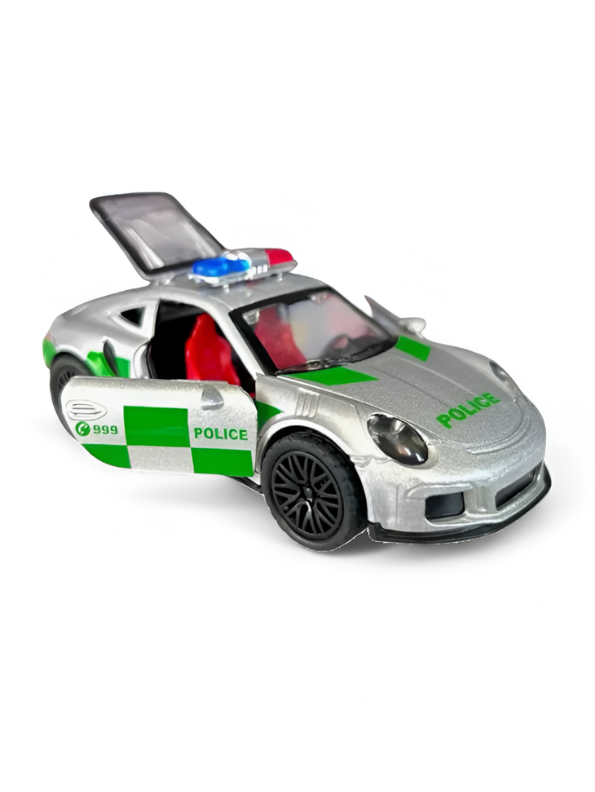 Grey - Porsche Police Diecast Car Toy – Opening Doors, Realistic Design, Durable Metal Model for Kids Scale 1:36 LMI15316.