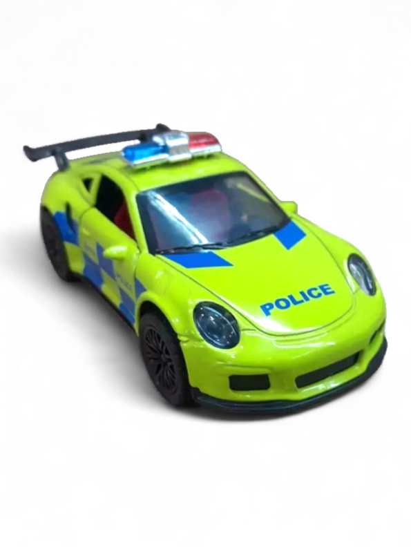 Green - Porsche 911 Police Diecast Car Toy – Opening Doors, Realistic Design, Durable Metal Model for Kids Scale 1:36 LMI15316.