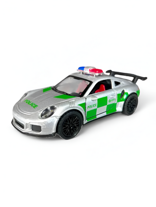 Grey - Porsche Police Diecast Car Toy – Opening Doors, Realistic Design, Durable Metal Model for Kids Scale 1:36 LMI15316.