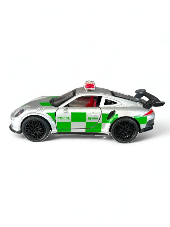 Grey - Porsche Police Diecast Car Toy – Opening Doors, Realistic Design, Durable Metal Model for Kids Scale 1:36 LMI15316.