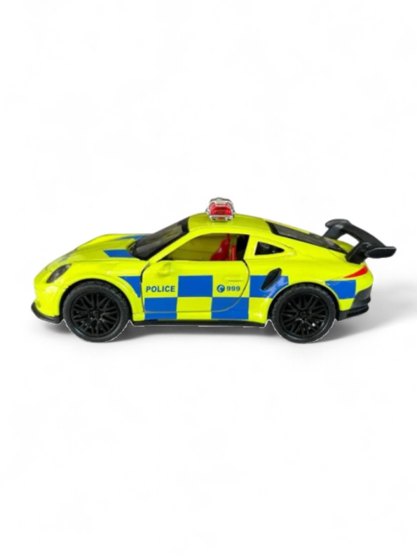 Green - Porsche 911 Police Diecast Car Toy – Opening Doors, Realistic Design, Durable Metal Model for Kids Scale 1:36 LMI15316.