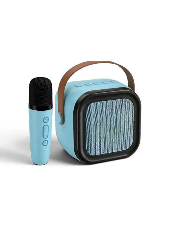 Portable Blue Bluetooth Karaoke Machine Toy with Wireless Dynamic Mic - Mini Kids Singing Speaker with Magic Voice TV4048