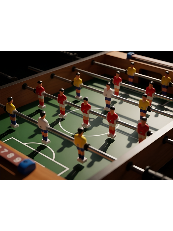 Portable Tabletop Foosball Table – Mini Wooden Soccer Game Set with Manual Scorekeepers & 2 Balls – Compact Desktop Arcade Sports Toy for Kids TV5424