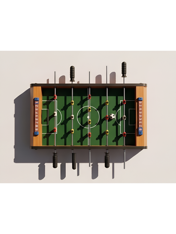Portable Tabletop Foosball Table – Mini Wooden Soccer Game Set with Manual Scorekeepers & 2 Balls – Compact Desktop Arcade Sports Toy for Kids TV5424
