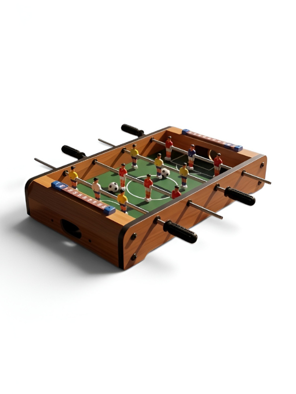 Portable Tabletop Foosball Table – Mini Wooden Soccer Game Set with Manual Scorekeepers & 2 Balls – Compact Desktop Arcade Sports Toy for Kids TV5424