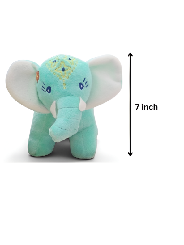 Premium 7 -inch  Soft Plush Green Elephant Toy with Embroidered Details – Baby & Toddler Cuddle Stuffed Animal ST14542