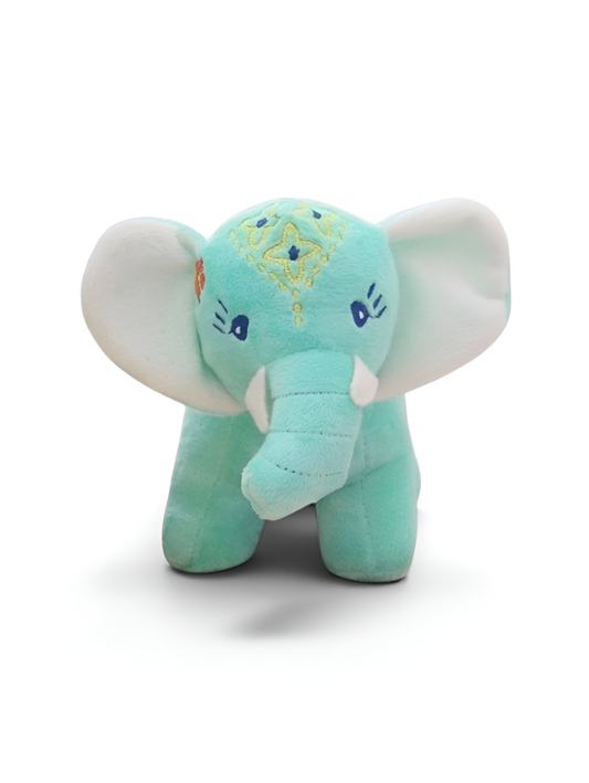Premium 7 -inch  Soft Plush Green Elephant Toy with Embroidered Details – Baby & Toddler Cuddle Stuffed Animal ST14542