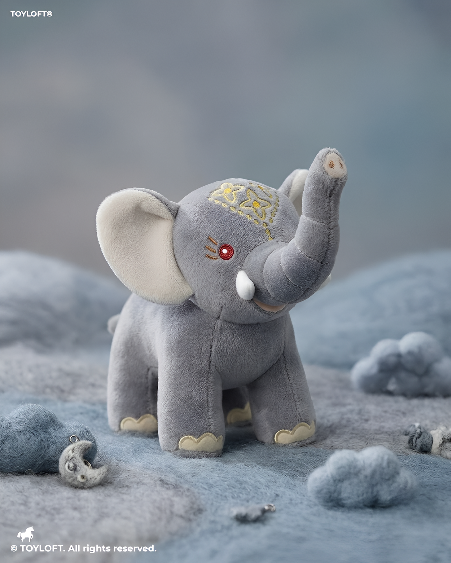 Premium 7 -inch  Soft Plush Grey Elephant Toy with Embroidered Details – Baby & Toddler Cuddle Stuffed Animal ST14542