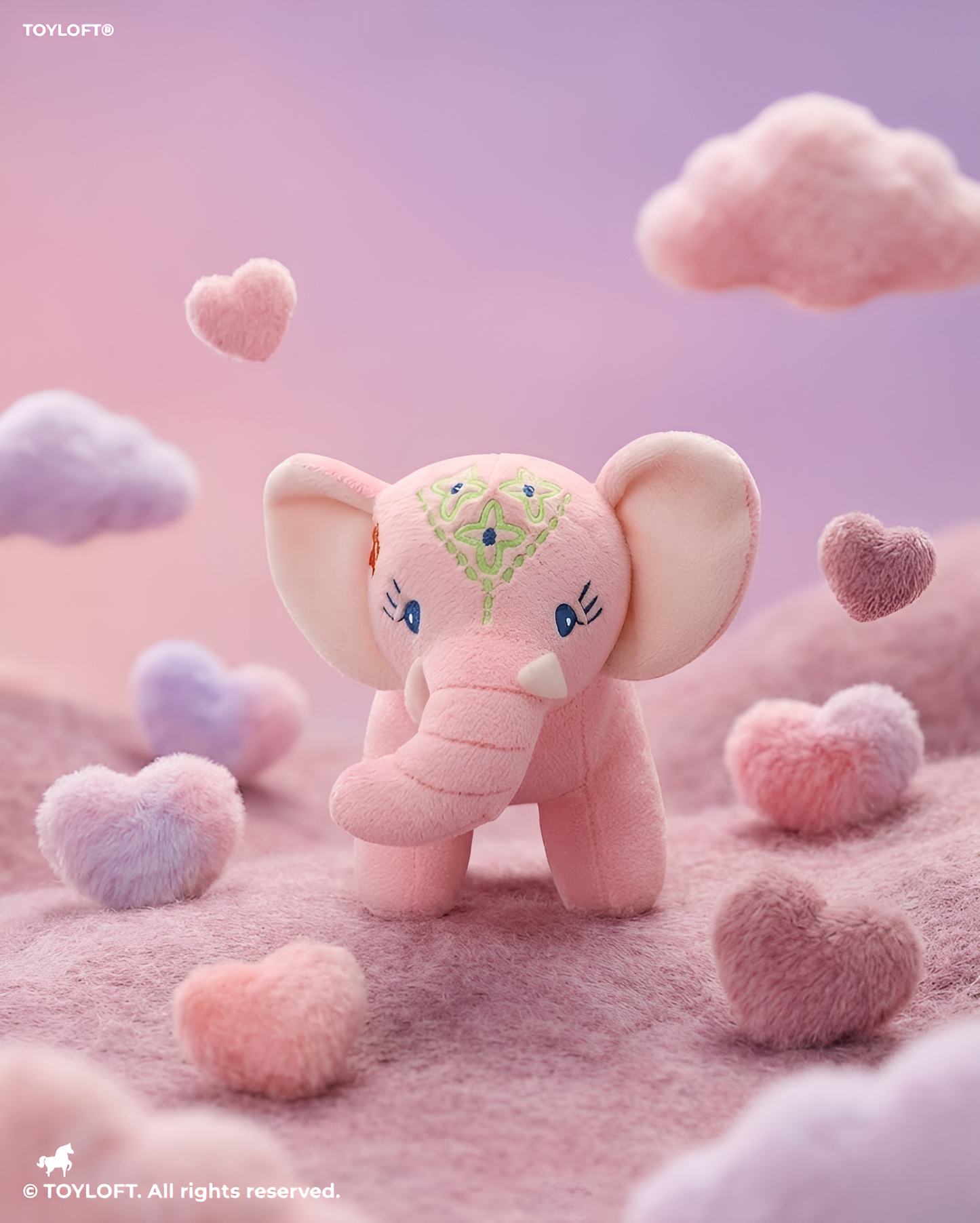 Premium 7 -inch  Soft Plush Pink Elephant Toy with Embroidered Details – Baby & Toddler Cuddle Stuffed Animal ST14542